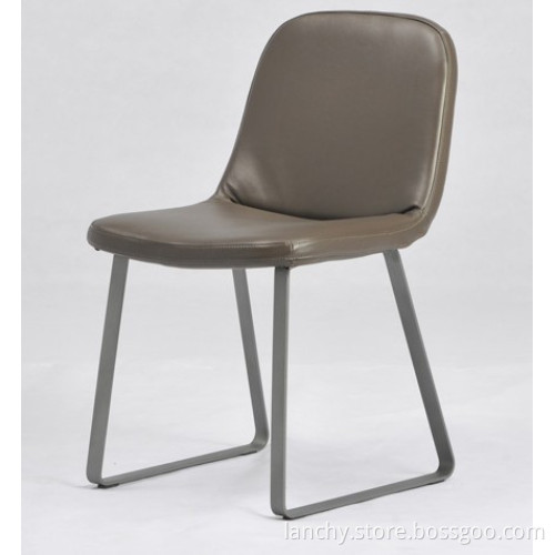 Steel Sturcture Leather Chair with Upholstery/Dining Chair (DC-U1)